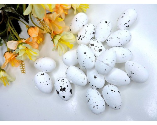 Яйца декоративные (пенопластовые) 2*3 см, цв. белые - 1 шт.