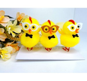 Цыпленок 5 см в очках, цв. без выбора цвета - 1 шт.