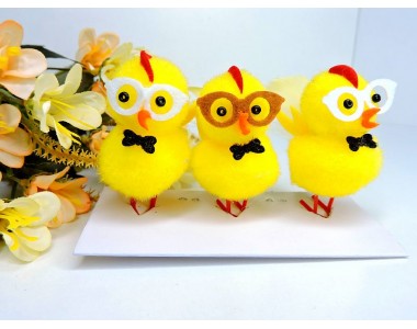 Цыпленок 5 см в очках, цв. без выбора цвета - 1 шт.