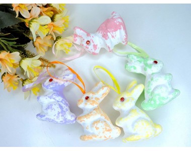 Зайчик пасхальный 7,5*5 см (пенопластовый), цв. без выбора цвета - 1 шт. 