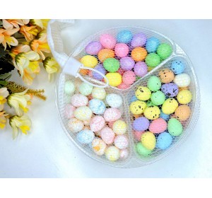 Яйца декоративные 1,5*2 см (пенопласт), цв. микс - 1 набор.