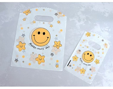 Пакет полиэтиленовый с рисунком "Смайлик" - 1 шт.