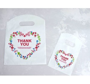 Пакет полиэтиленовый с рисунком "Сердечко из цветочков" - 1 шт.