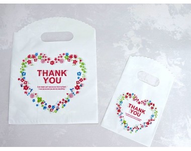 Пакет полиэтиленовый с рисунком "Сердечко из цветочков" - 1 шт.