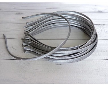 Ободок металл в ткани 0,5 см, серый -1 шт.