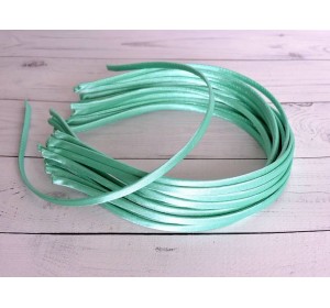 Ободок атлас+металл 0,5 см, аквамарин №67 - 1 шт.