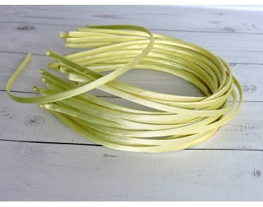 Ободок металл+атлас 0,5 см, светло-желтый №140 - 1 шт.