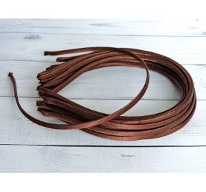 Ободок металл+атлас 0.5 см, цв. шоколадный №42 - 1 шт.