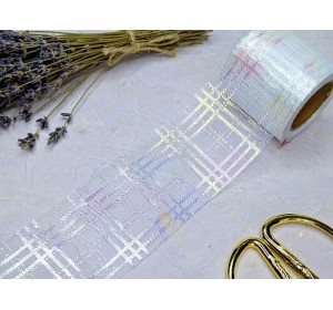 Фатин 5,5 см "Узор", цв. белый - 1 м.