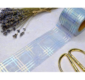 Фатин 5,5 см "Узор", цв. голубой - 1 м.