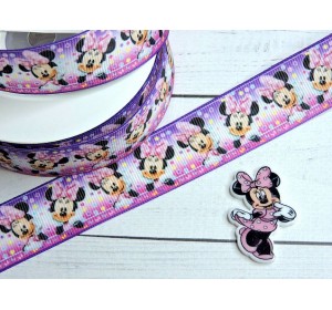 Лента репсовая 25 мм с рисунком "Минни" - 1 м.