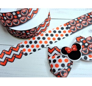 Лента репсовая 25 мм с рисунком "Микс" - 1 м.