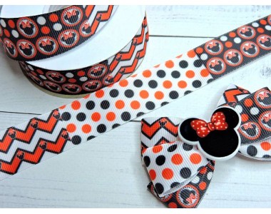 Лента репсовая 25 мм с рисунком "Микс" - 1 м.