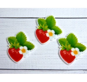 Кабошон-вырубка "Клубничка" - 1 шт.