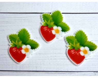 Кабошон-вырубка "Клубничка" - 1 шт.