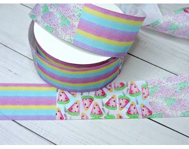 Лента репсовая 40 мм с рисунком ассорти "Арбус" - 1 м.