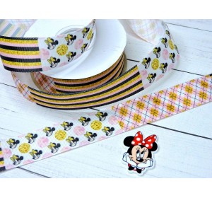 Лента репсовая 25 мм с рисунком  "Микс" - 1 м.