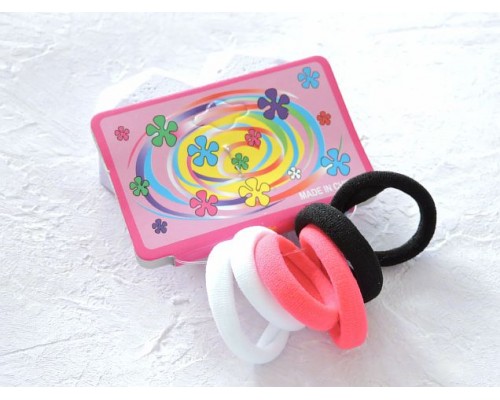 Резинки для волос 2,5 см, цв. ассорти № 2 - (упаковка 6 шт)