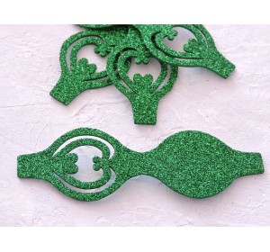 Основа бантика резная  из фоамирана "Односторонняя", 10,5*3,7 см, цв. зелёный - 1 шт