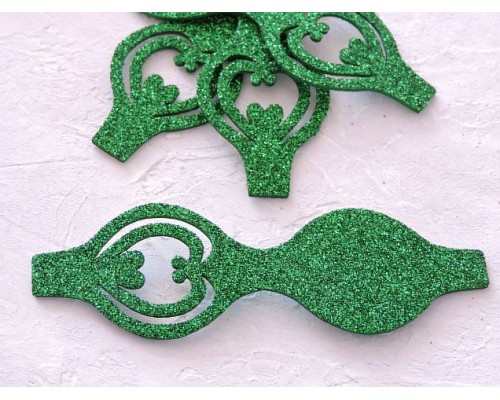 Основа бантика резная  из фоамирана "Односторонняя", 10,5*3,7 см, цв. зелёный - 1 шт