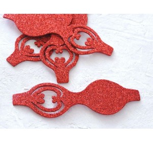 Основа бантика резная  из фоамирана "Односторонняя", 10,5*3,7 см, цв. красный - 1 шт