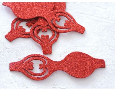 Основа бантика резная  из фоамирана "Односторонняя", 10,5*3,7 см, цв. красный - 1 шт