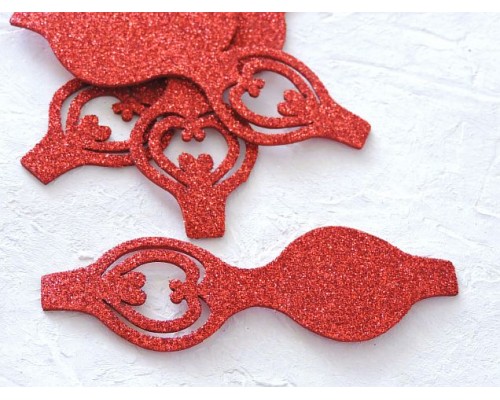 Основа бантика резная  из фоамирана "Односторонняя", 10,5*3,7 см, цв. красный - 1 шт