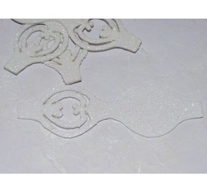 Основа бантика резная  из фоамирана "Односторонняя", 10,5*3,7 см, цв. белый - 1 шт