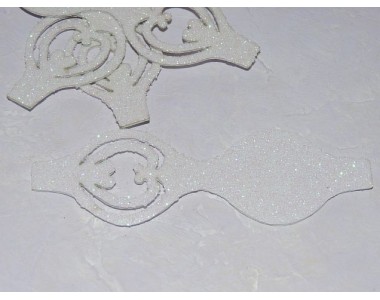 Основа бантика резная  из фоамирана "Односторонняя", 10,5*3,7 см, цв. белый - 1 шт