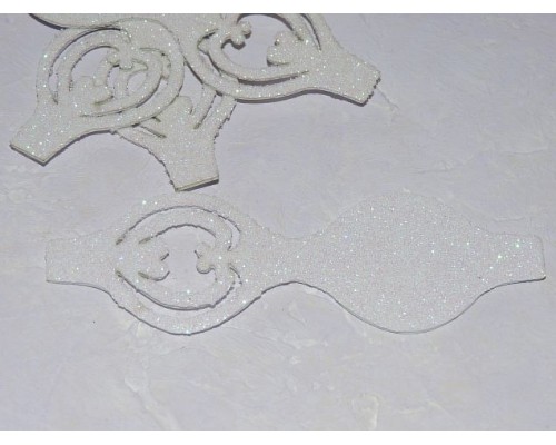 Основа бантика резная  из фоамирана "Односторонняя", 10,5*3,7 см, цв. белый - 1 шт