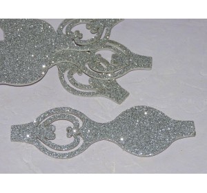 Основа бантика резная  из фоамирана "Односторонняя", 10,5*3,7 см, цв. серебро - 1 шт