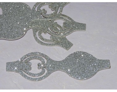 Основа бантика резная  из фоамирана "Односторонняя", 10,5*3,7 см, цв. серебро - 1 шт