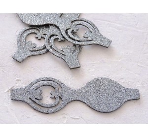 Основа бантика резная  из фоамирана "Односторонняя", 10,5*3,7 см, цв. графит - 1 шт