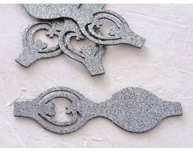 Основа бантика резная  из фоамирана "Односторонняя", 10,5*3,7 см, цв. графит - 1 шт