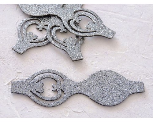 Основа бантика резная  из фоамирана "Односторонняя", 10,5*3,7 см, цв. графит - 1 шт