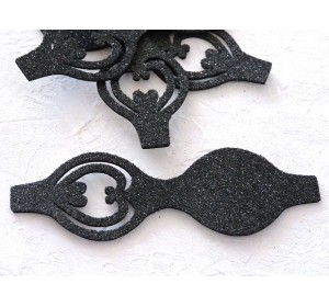 Основа бантика резная  из фоамирана "Односторонняя", 10,5*3,7 см, цв. черный - 1 шт