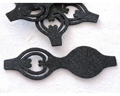 Основа бантика резная  из фоамирана "Односторонняя", 10,5*3,7 см, цв. черный - 1 шт