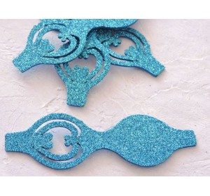 Основа бантика резная  из фоамирана "Односторонняя", 10,5*3,7 см, цв. бирюзовый - 1 шт