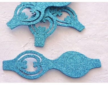 Основа бантика резная  из фоамирана "Односторонняя", 10,5*3,7 см, цв. бирюзовый - 1 шт