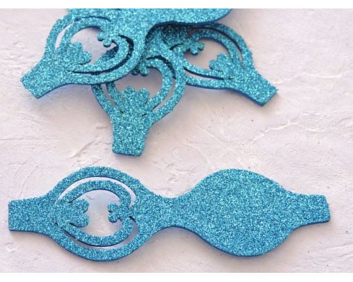 Основа бантика резная  из фоамирана "Односторонняя", 10,5*3,7 см, цв. бирюзовый - 1 шт