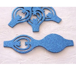 Основа бантика резная  из фоамирана "Односторонняя", 10,5*3,7 см, цв. синий - 1 шт