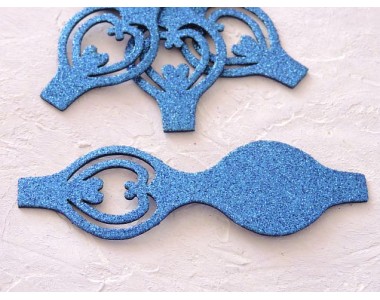 Основа бантика резная  из фоамирана "Односторонняя", 10,5*3,7 см, цв. синий - 1 шт