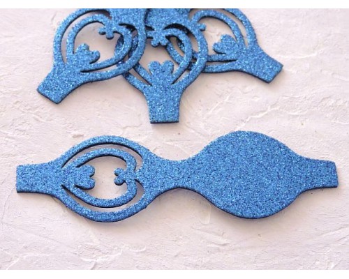 Основа бантика резная  из фоамирана "Односторонняя", 10,5*3,7 см, цв. синий - 1 шт