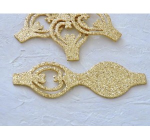Основа бантика резная  из фоамирана "Односторонняя", 10,5*3,7 см, цв. золото - 1 шт