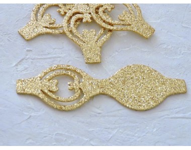 Основа бантика резная  из фоамирана "Односторонняя", 10,5*3,7 см, цв. золото - 1 шт