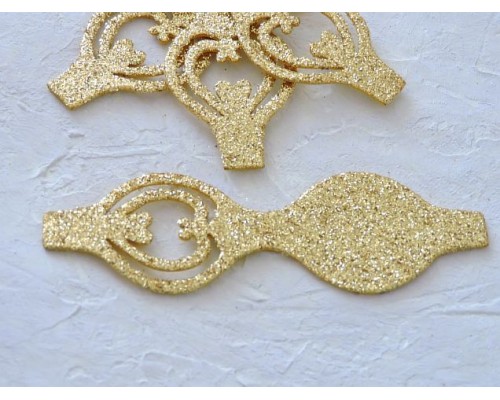 Основа бантика резная  из фоамирана "Односторонняя", 10,5*3,7 см, цв. золото - 1 шт