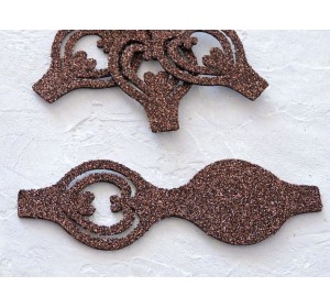 Основа бантика резная  из фоамирана "Односторонняя", 10,5*3,7 см, цв. шоколадный- 1 шт