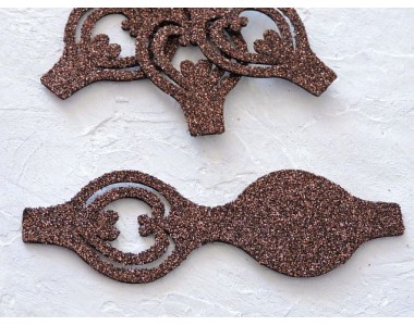 Основа бантика резная  из фоамирана "Односторонняя", 10,5*3,7 см, цв. шоколадный- 1 шт