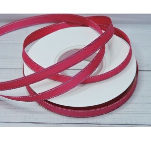 Лента репсовая 10 мм с люрексом серебро, цв. фукси - 1 м.