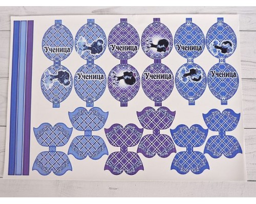 Кожзам-шаблон для бантиков "Ученица №2", 20*30 см - 1 лист